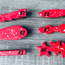 Load image into Gallery viewer, White on Red Terrazzo hair clip