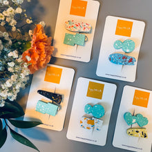 Load image into Gallery viewer, Mini Terrazzo hair clip set